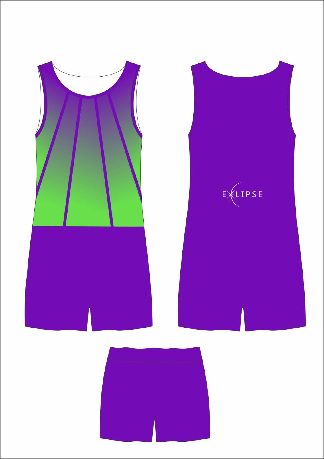 Purple Power unitard and matching shorts - PRE ORDER